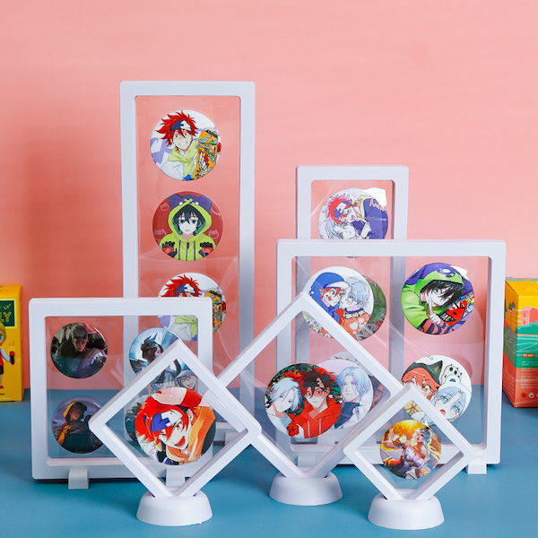 Qoo10] 缶バッジ 展示 収納 ラバーストラップ