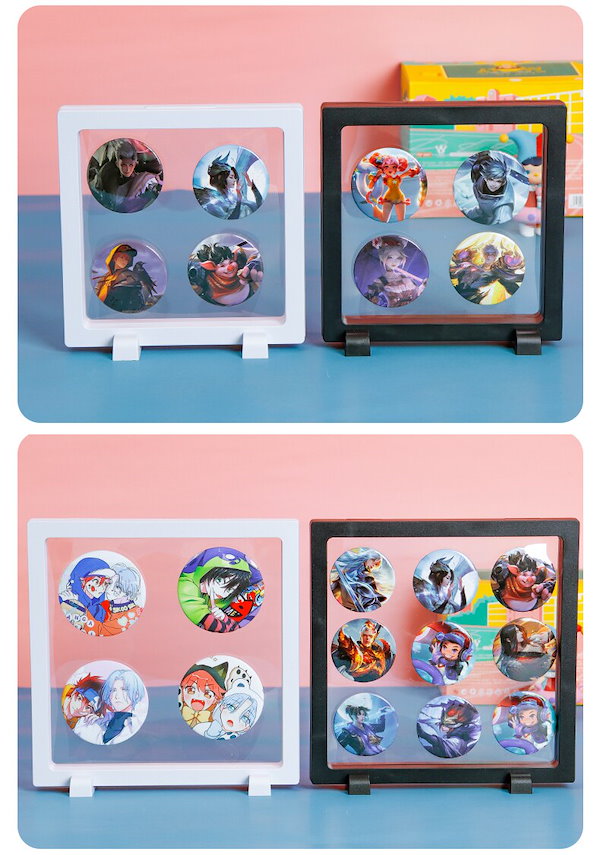 Qoo10] 缶バッジ 展示 収納 ラバーストラップ