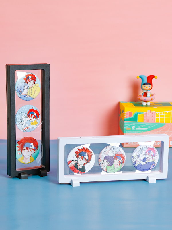 Qoo10] 缶バッジ 展示 収納 ラバーストラップ