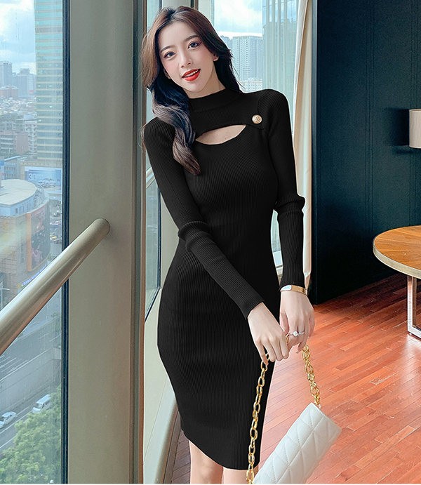 【】ニットワンピース タイトワンピ 胸開き ニットワンピ 姫系ワンピース 冬ニットワンピース セクシー オフィスレディー ハイネック あったか 韓国 膝丈 長袖 冬 ブラック ワインレッド グリーン 【】ニットワンピース タイトワンピ 胸開き ニットワンピ 姫系ワンピース 冬ニットワンピース セクシー オフィスレディー ハイネック あったか 韓国 膝丈 長袖 冬 ブラック ワインレッド グリーン