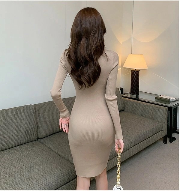 【】ニットワンピース タイトワンピ 胸開き ニットワンピ 姫系ワンピース 冬ニットワンピース セクシー オフィスレディー ハイネック あったか 韓国 膝丈 長袖 冬 ブラック ワインレッド グリーン 【】ニットワンピース タイトワンピ 胸開き ニットワンピ 姫系ワンピース 冬ニットワンピース セクシー オフィスレディー ハイネック あったか 韓国 膝丈 長袖 冬 ブラック ワインレッド グリーン