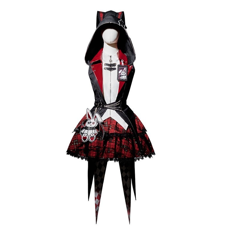 正規品デザインダークナイトウサギlolita甘いクールロックゴシックロリータ上着ハーフスカート 正規品デザインダークナイトウサギlolita甘いクールロックゴシックロリータ上着ハーフスカート