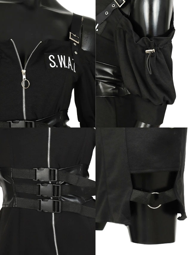 ハロウィンコスプレ ポリス スワット 制服 セット ミニ ワンピース セクシー 帽子 仮装 コス 兵士 軍人 軍隊 兵隊 エロ キャバ 大人 レディース コスチューム 警官 警察 衣装 ミニワンピース