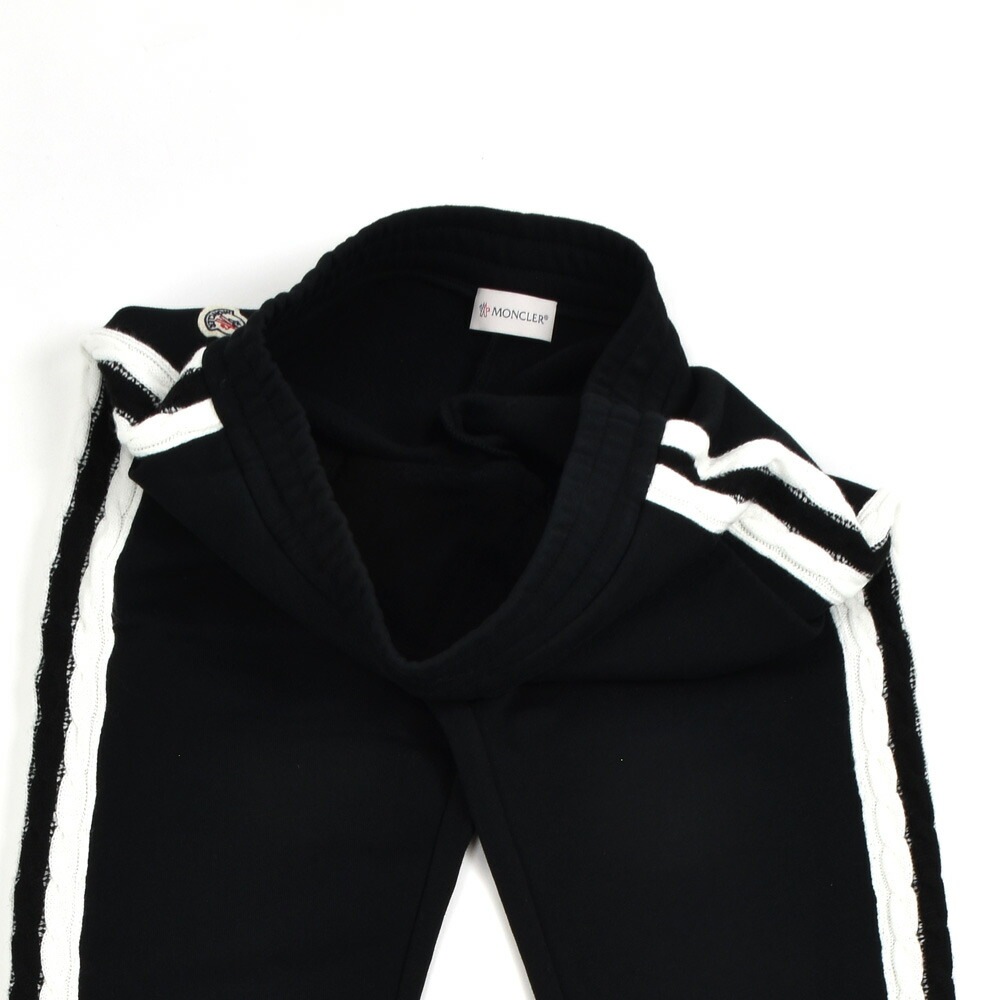 モンクレール スウェットパンツ レディース ボーイズ ガールズ トラックパンツ イージーパンツ ブラック 黒 MONCLER SWEAT BOTTOMS[8h00007-999]