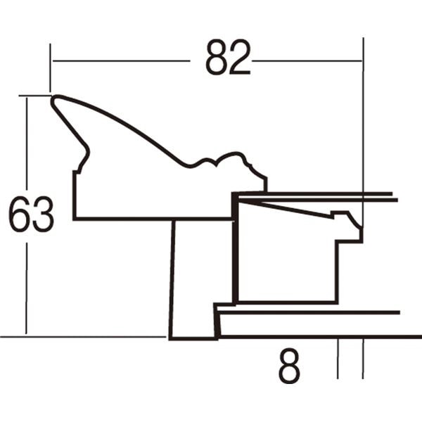 大額 油額 F50 シルバー [107.5x134.7x9.1cm]