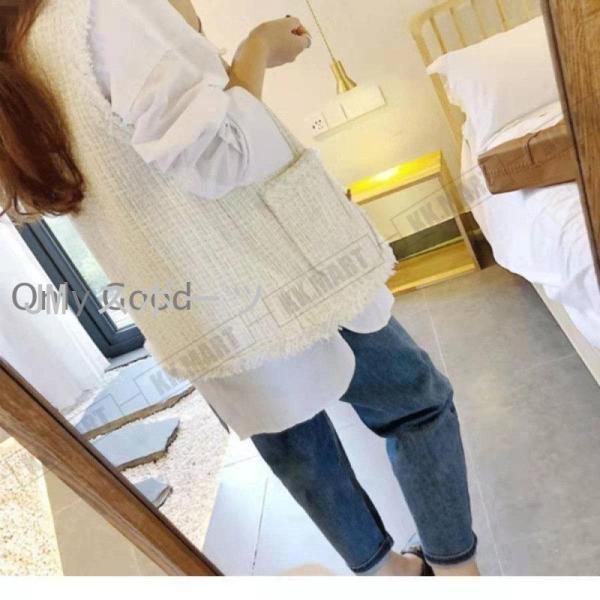 ベスト ジレ レディース テーラード ツイード 前開き チョッキ Vネック アウター ジャケット ホワイト おしゃれ 体型カバー カジュアル