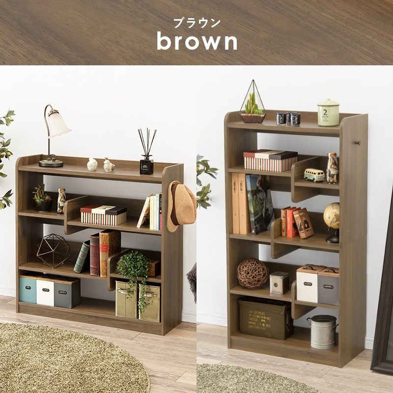ラック 棚 木製 おしゃれ ナチュラルモダン 間仕切り パーテーション A4サイズ対応 シェルフ 本棚 ブックラック 木目柄 シンプル 幅60cm
