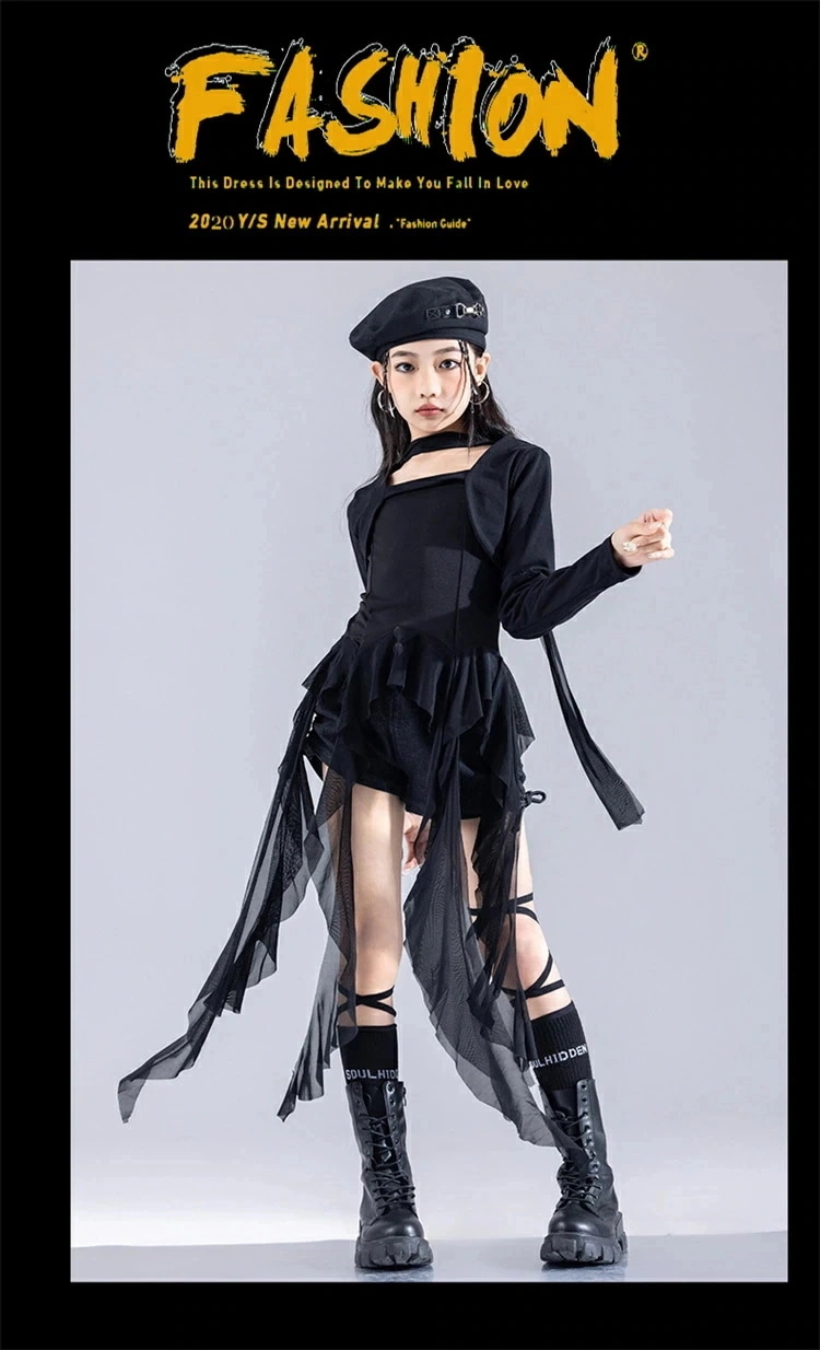 【送料無料】白/黒 セットアップ キッズ ダンス衣装 トップス セットアップ ホワイト ダンス 練習着 発表会 団体服 練習着 応援団 原宿系 ヒップホップ 長袖 ポーティー ジュニア ストリート系