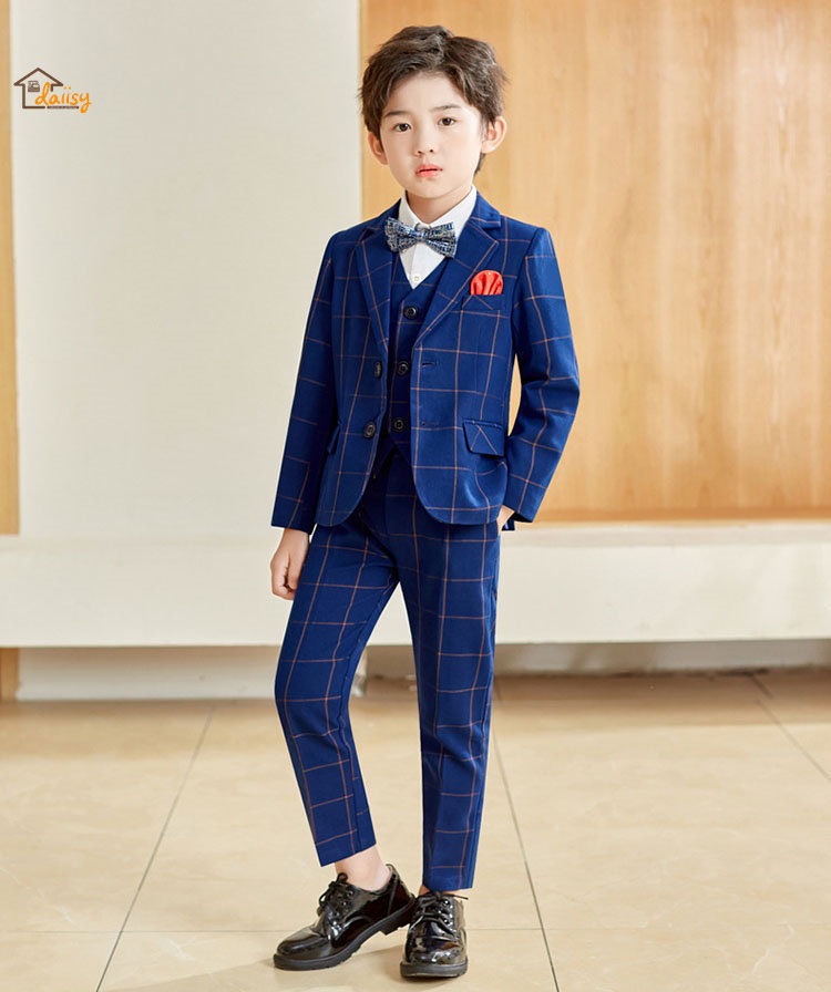子供服 スーツ 男の子 5点セット(ジャケット+ベスト+ズボン+リボン+コサージュ) タキシード キッズ制服 ジュニア おしゃれ 長袖 チェック柄 フォーマル スーツ イギリス風 卒業式/入学式/発表 子供服 スーツ 男の子 5点セット(ジャケット+ベスト+ズボン+リボン+コサージュ) タキシード キッズ制服 ジュニア おしゃれ 長袖 チェック柄 フォーマル スーツ イギリス風 卒業式/入学式/発表