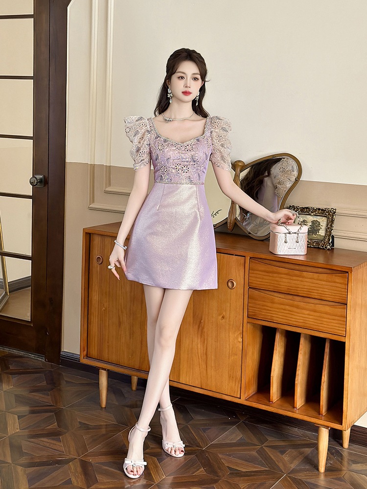 【JY.上品】 2025夏新品 レースドッキング 紫 Aライン ワンピース ドレス パーティー キャバ 大人 同窓会 披露宴 卒業式 結婚式 演奏会 ウェディング 二次会 メガ割 【JY.上品】 2025夏新品 レースドッキング 紫 Aライン ワンピース ドレス パーティー キャバ 大人 同窓会 披露宴 卒業式 結婚式 演奏会 ウェディング 二次会 メガ割