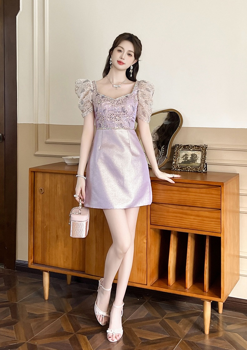 【JY.上品】 2025夏新品 レースドッキング 紫 Aライン ワンピース ドレス パーティー キャバ 大人 同窓会 披露宴 卒業式 結婚式 演奏会 ウェディング 二次会 メガ割 【JY.上品】 2025夏新品 レースドッキング 紫 Aライン ワンピース ドレス パーティー キャバ 大人 同窓会 披露宴 卒業式 結婚式 演奏会 ウェディング 二次会 メガ割