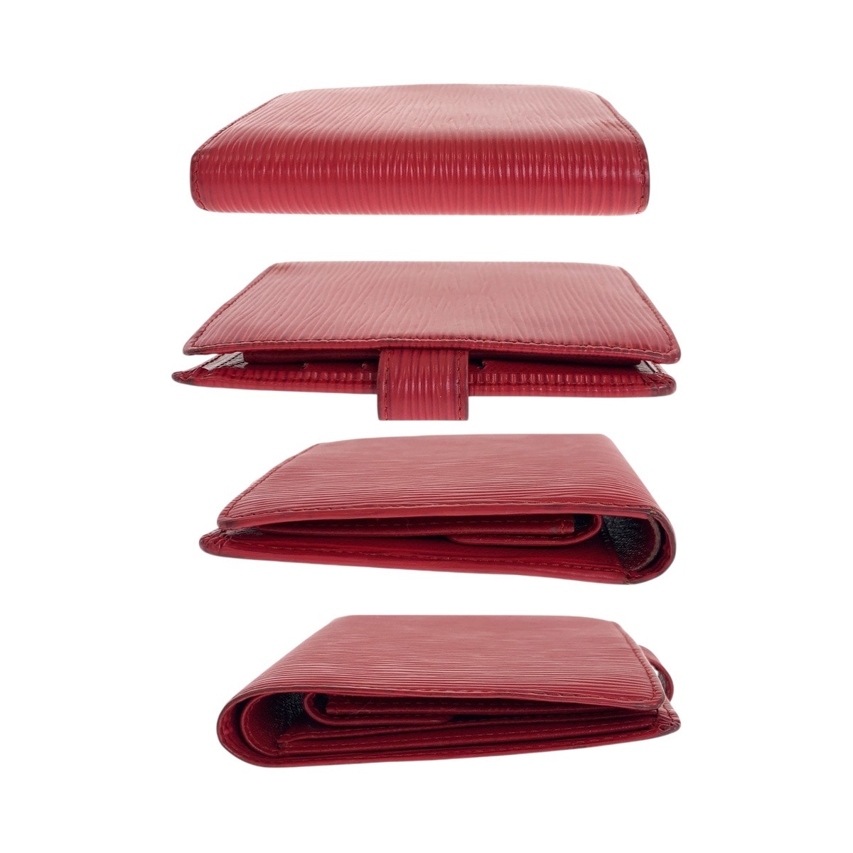 エピ ポルト ビエ コンパクト ルージュ レッド ゴールド金具 エピレザー M63557 折り財布 コンパクトウォレット レディース 504328 エピ ポルト ビエ コンパクト ルージュ レッド ゴールド金具 エピレザー M63557 折り財布 コンパクトウォレット レディース 504328