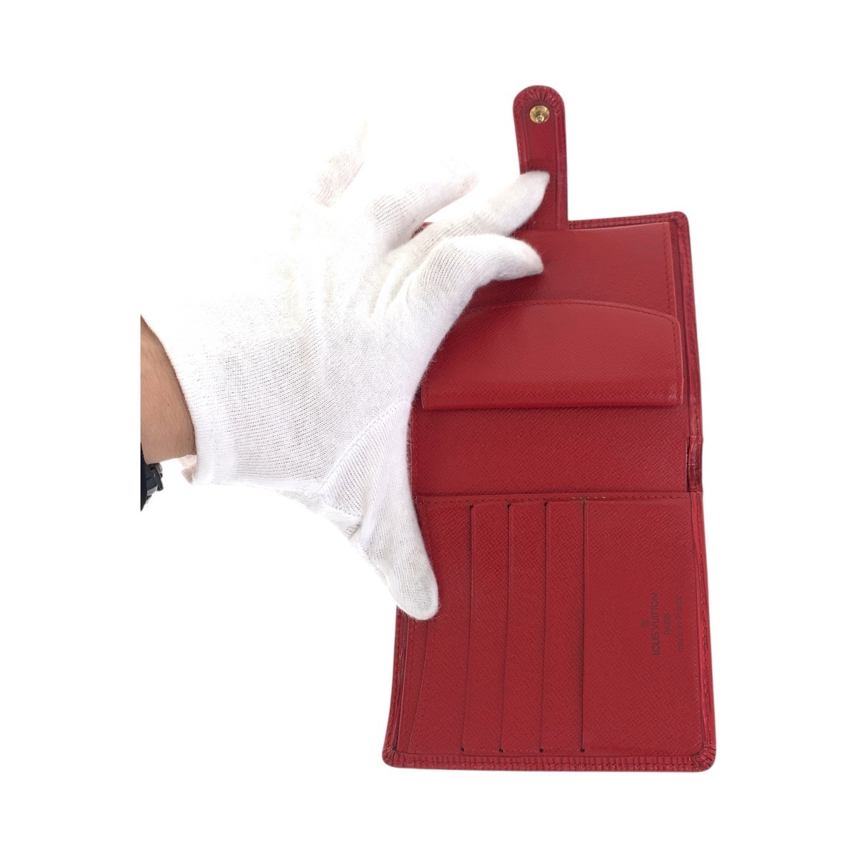 エピ ポルト ビエ コンパクト ルージュ レッド ゴールド金具 エピレザー M63557 折り財布 コンパクトウォレット レディース 504328 エピ ポルト ビエ コンパクト ルージュ レッド ゴールド金具 エピレザー M63557 折り財布 コンパクトウォレット レディース 504328