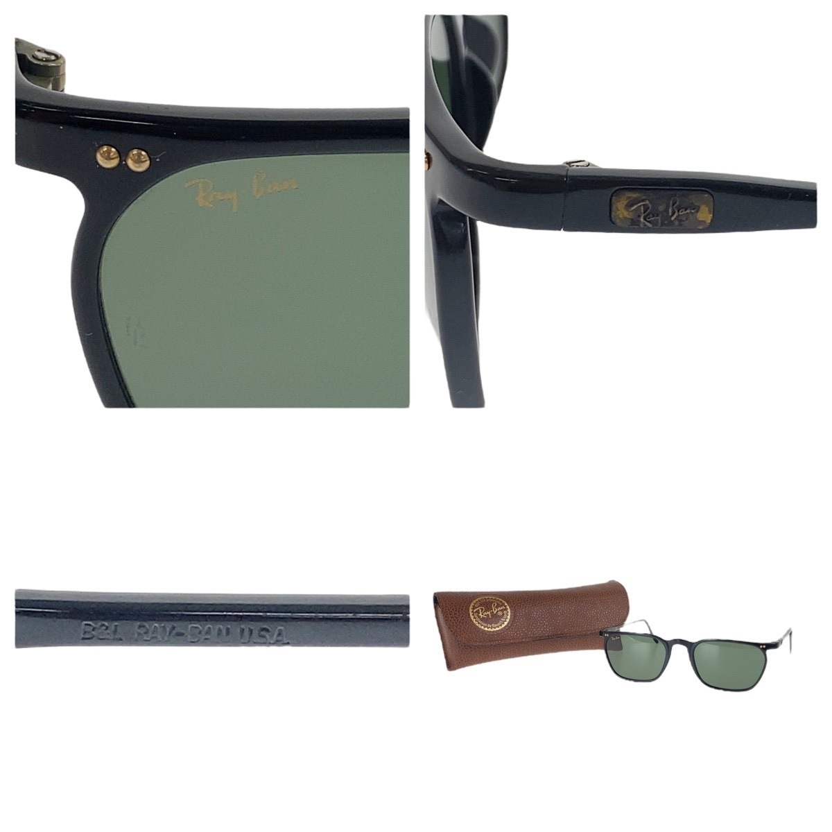 ヴィンテージ B&L RAY-BAN U.S.A グリーン ブラック ゴールド金具 プラスチック サングラス メンズ 503465 ヴィンテージ B&L RAY-BAN U.S.A グリーン ブラック ゴールド金具 プラスチック サングラス メンズ 503465