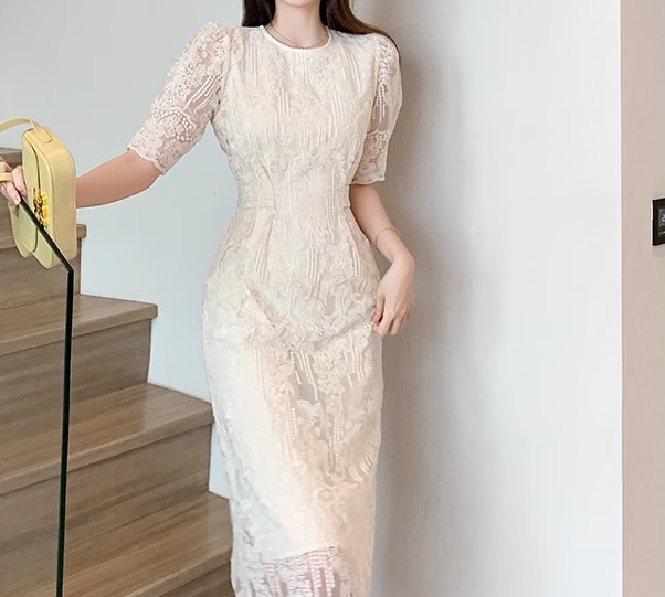 レディース ドレス ワンピース パーティー 膝下 ミモレ 半袖 パフスリーブ ラウンドネック Aライン レース ウエストマーク ファスナー バックスリット 可愛い きれいめ 大人可愛い 上品 おしゃれ レディース ドレス ワンピース パーティー 膝下 ミモレ 半袖 パフスリーブ ラウンドネック Aライン レース ウエストマーク ファスナー バックスリット 可愛い きれいめ 大人可愛い 上品 おしゃれ