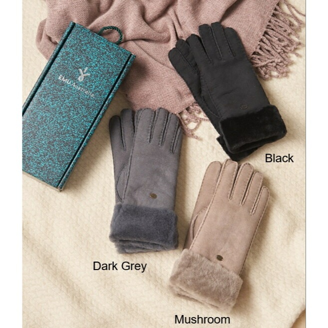 【公式】EMU Australia Apollo Bay Gloves 手袋 グローブ シープスキン ムートン ボア ファー レディース メンズ 冬 暖かい 防寒 防風 ブランド 本革 天然素材