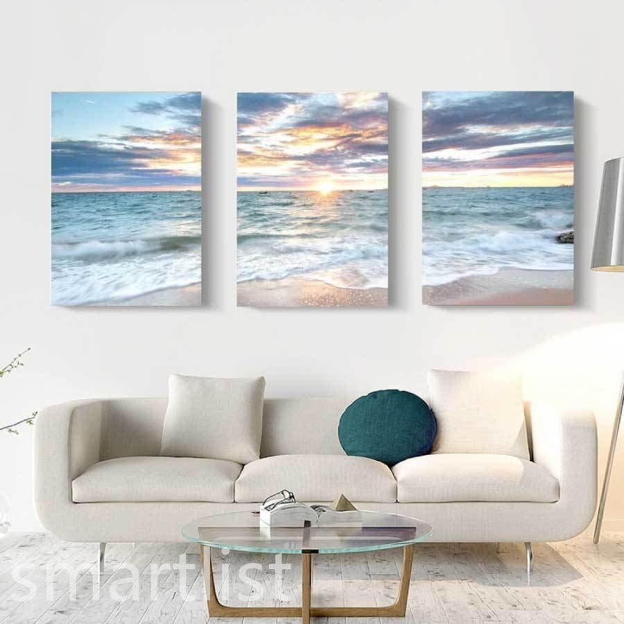 アートパネル 朝焼け アートフレーム インテリア ファブリック 海 リビング 壁掛け メーカー直販風景 オシャレ プレゼント ３枚セット 朝日