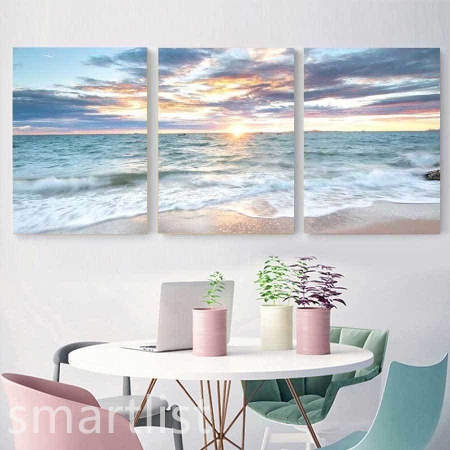 アートパネル 朝焼け アートフレーム インテリア ファブリック 海 リビング 壁掛け メーカー直販風景 オシャレ プレゼント ３枚セット 朝日