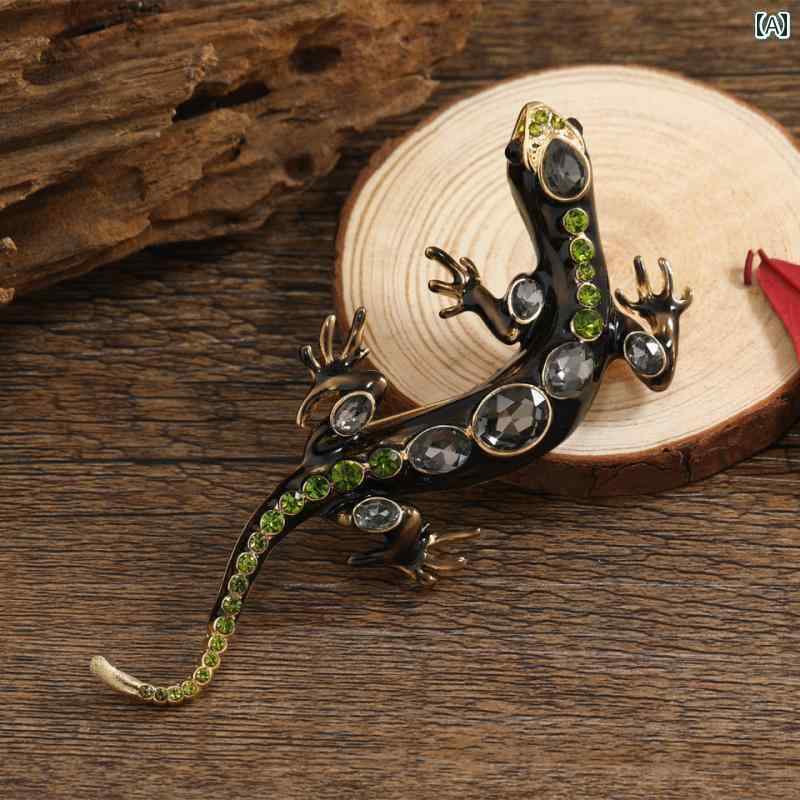 ブローチ ヤモリ メンズ スーツ アクセサリー ユニーク フォーマル カジュアル レトロ 艶 かけられた 合金 トカゲ 四本足 ヘビ ピン コート アクセサリー ブローチ ヤモリ メンズ スーツ アクセサリー ユニーク フォーマル カジュアル レトロ 艶 かけられた 合金 トカゲ 四本足 ヘビ ピン コート アクセサリー