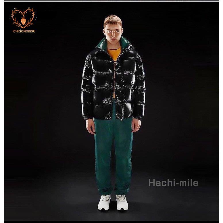 ダウンジャケット メンズ 光沢感 配色 ベルト付き 軽量 デザイン