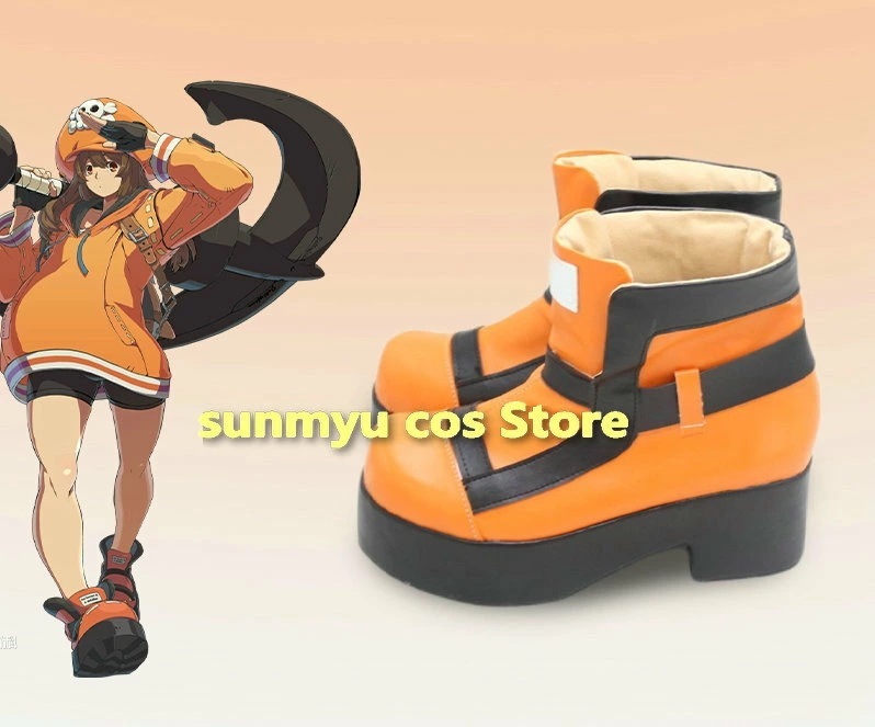 ギルティギア メイ オレンジ靴 コスプレ靴 ブーツ ギルティギア メイ オレンジ靴 コスプレ靴 ブーツ