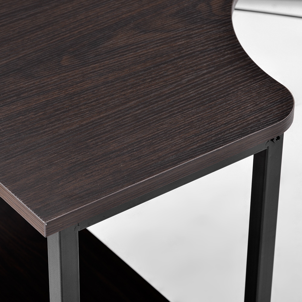 【大好評!最安値挑戦!】パソコンデスク L字120cm2段ラック付 デスク木製 ミシン台 書斎机 勉強机 Gray Particle BoardC638 【大好評!最安値挑戦!】パソコンデスク L字120cm2段ラック付 デスク木製 ミシン台 書斎机 勉強机 Gray Particle BoardC638