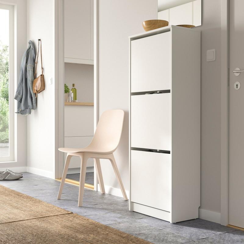 BISSA ビッサ シューズボックス3段 - ホワイト 49x28x135 cm