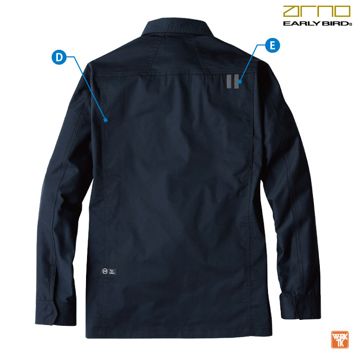 ビッグボーン 春夏 ストレッチ シャツ 長袖 ワークシャツ 作業着 作業服 メンズ レディース 国産素材 制電 大きいサイズ アーリーバード /bb-eba6255-b