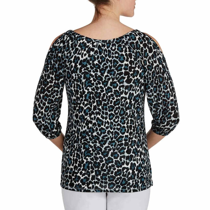 ピーター ナイガード レディース トップス ブラウス・シャツ【Peter Nygard Animal Print Cold Shoulder Top】Black Multi ピーター ナイガード レディース トップス ブラウス・シャツ【Peter Nygard Animal Print Cold Shoulder Top】Black Multi