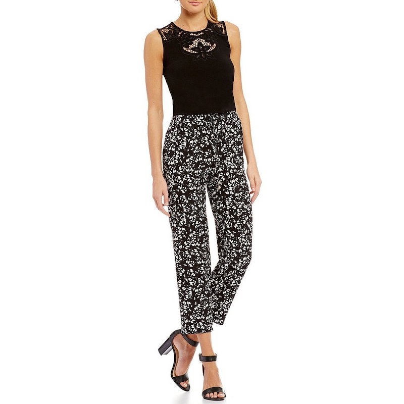 シーシー レディース トップス【CeCe Knit Top With Floral Cutout Neckline】Rich Black シーシー レディース トップス【CeCe Knit Top With Floral Cutout Neckline】Rich Black