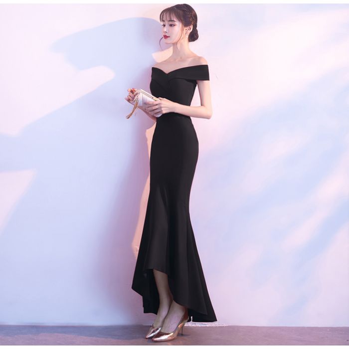 シビラ　マキシワンピース ロングドレス　フィッシュテール(40)黒　オケージョン シビラ マキシワンピース ロングドレス フィッシュテール(40)黒