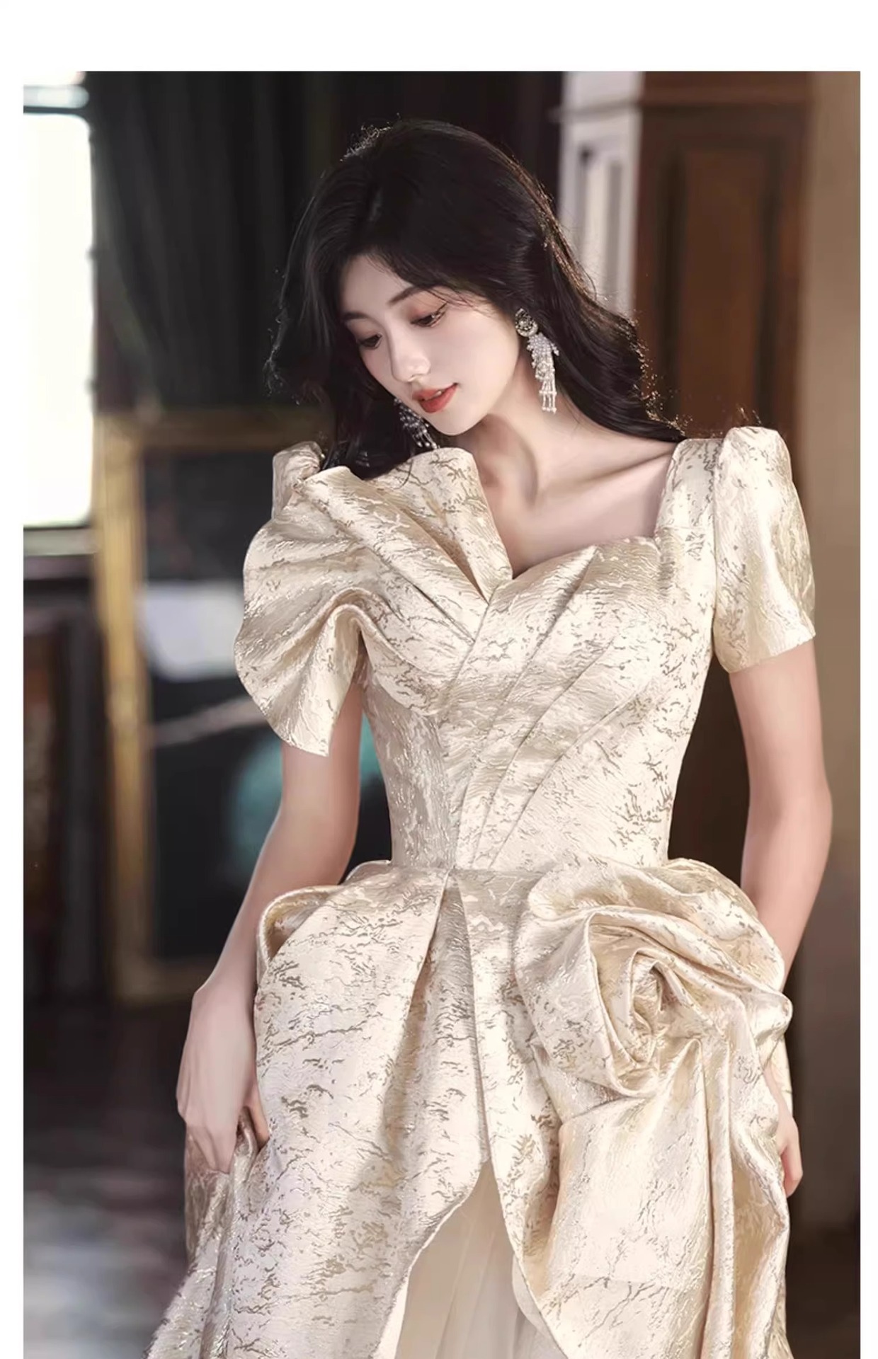 ウェディングドレス イブニングドレス 高級感 ロングドレス エレガント