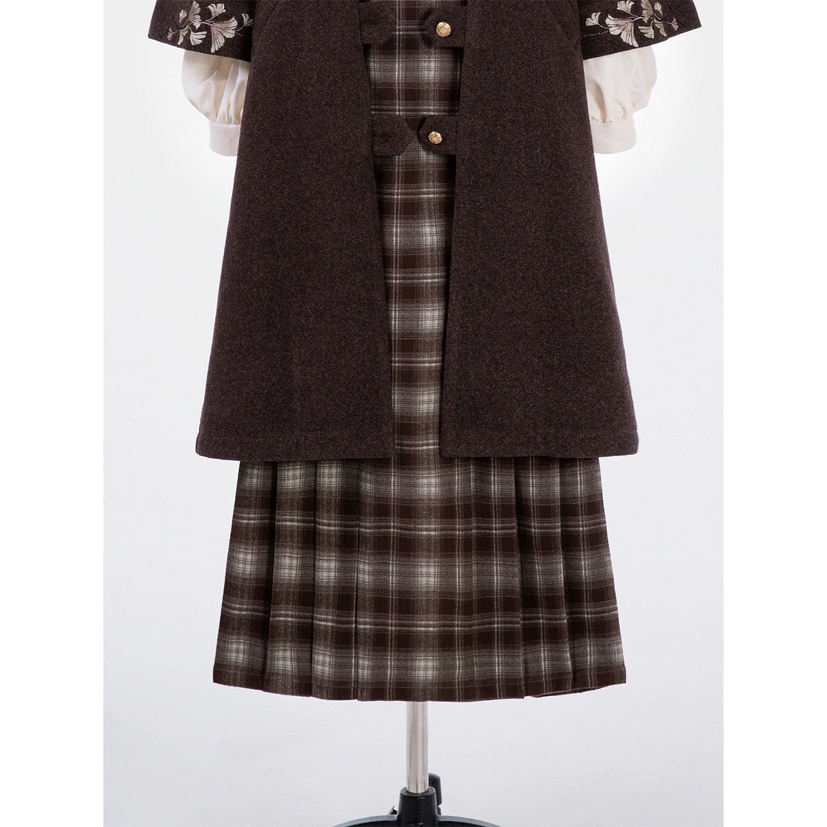 【フルセット】銀杏詞新韓国秋冬シャツワンピース毛コートセット 【フルセット】銀杏詞新韓国秋冬シャツワンピース毛コートセット