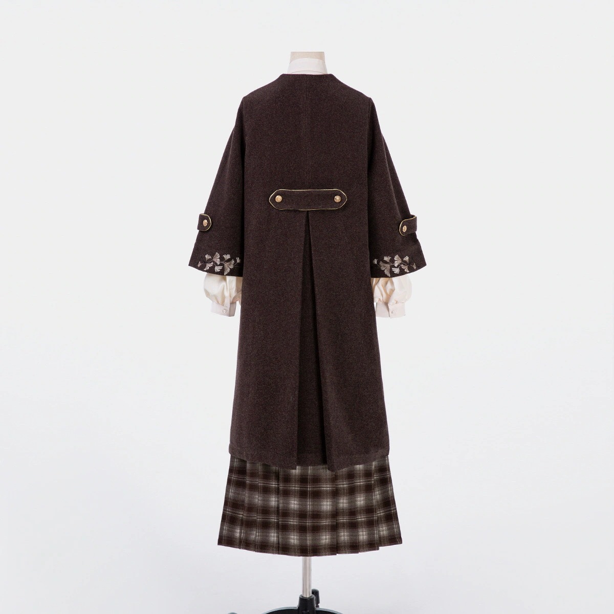 【フルセット】銀杏詞新韓国秋冬シャツワンピース毛コートセット 【フルセット】銀杏詞新韓国秋冬シャツワンピース毛コートセット