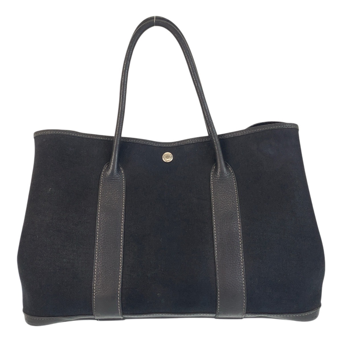 ガーデンパーティPM ブラック 黒 シルバー金具 キャンバス/レザー トートバッグ ショルダーバッグ レディース 500648