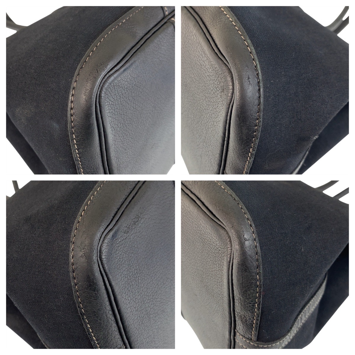 ガーデンパーティPM ブラック 黒 シルバー金具 キャンバス/レザー トートバッグ ショルダーバッグ レディース 500648