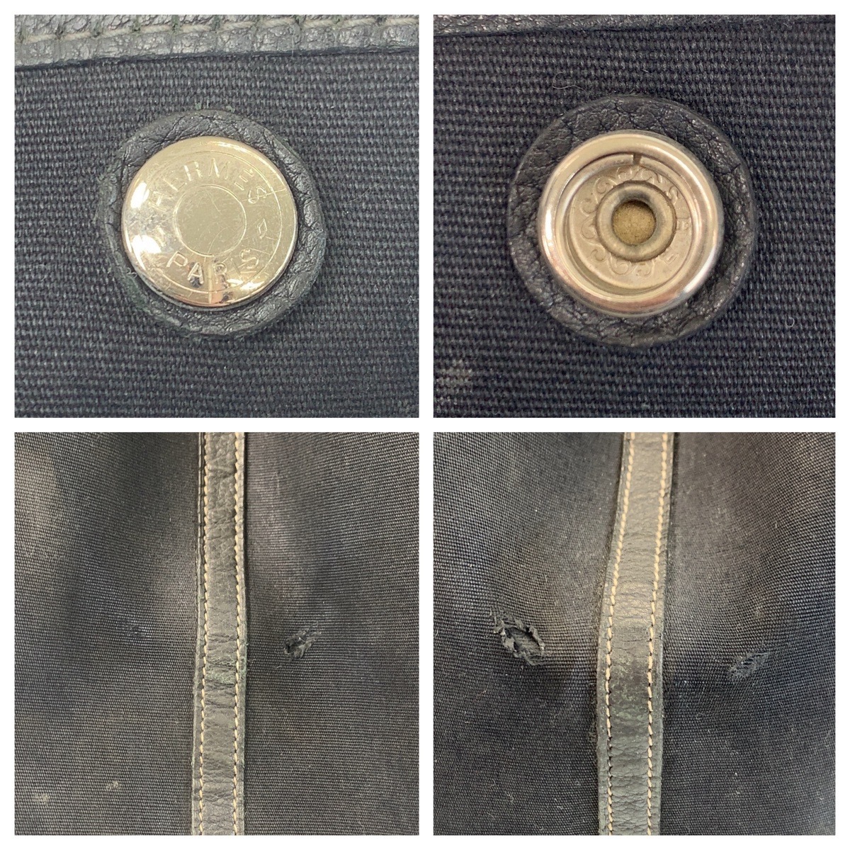 ガーデンパーティPM ブラック 黒 シルバー金具 キャンバス/レザー トートバッグ ショルダーバッグ レディース 500648