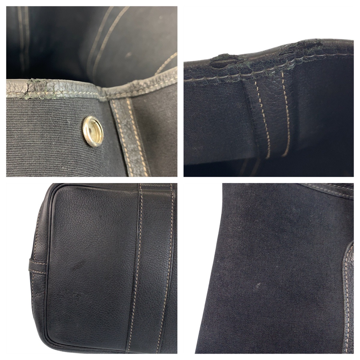 ガーデンパーティPM ブラック 黒 シルバー金具 キャンバス/レザー トートバッグ ショルダーバッグ レディース 500648