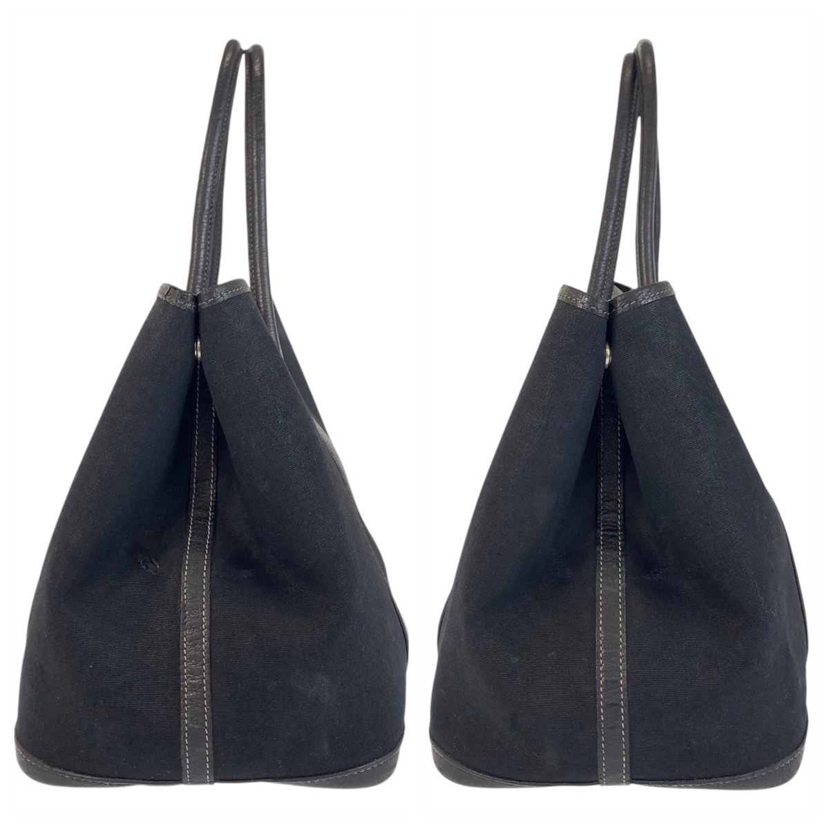 ガーデンパーティPM ブラック 黒 シルバー金具 キャンバス/レザー トートバッグ ショルダーバッグ レディース 500648