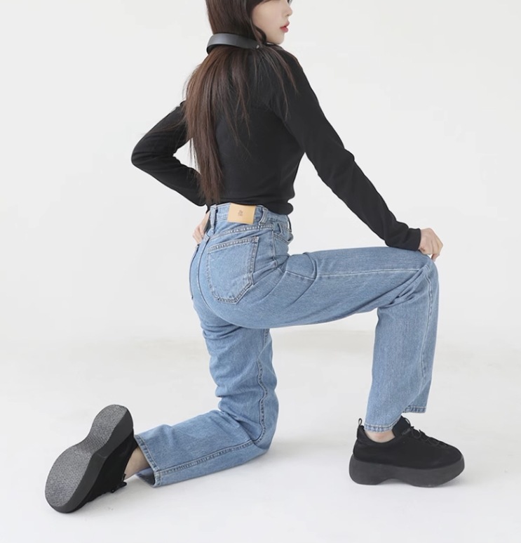 ルーズワイドレッグパンツ ゆったりデニム レディース パンツ ボトムス デニム ロングパンツ ワイドパンツ ミモレ ロング ワイド ストレート Iライン 裾ワイド ファスナー ポケット ハイウエスト