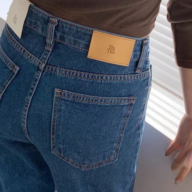 ルーズワイドレッグパンツ ゆったりデニム レディース パンツ ボトムス デニム ロングパンツ ワイドパンツ ミモレ ロング ワイド ストレート Iライン 裾ワイド ファスナー ポケット ハイウエスト