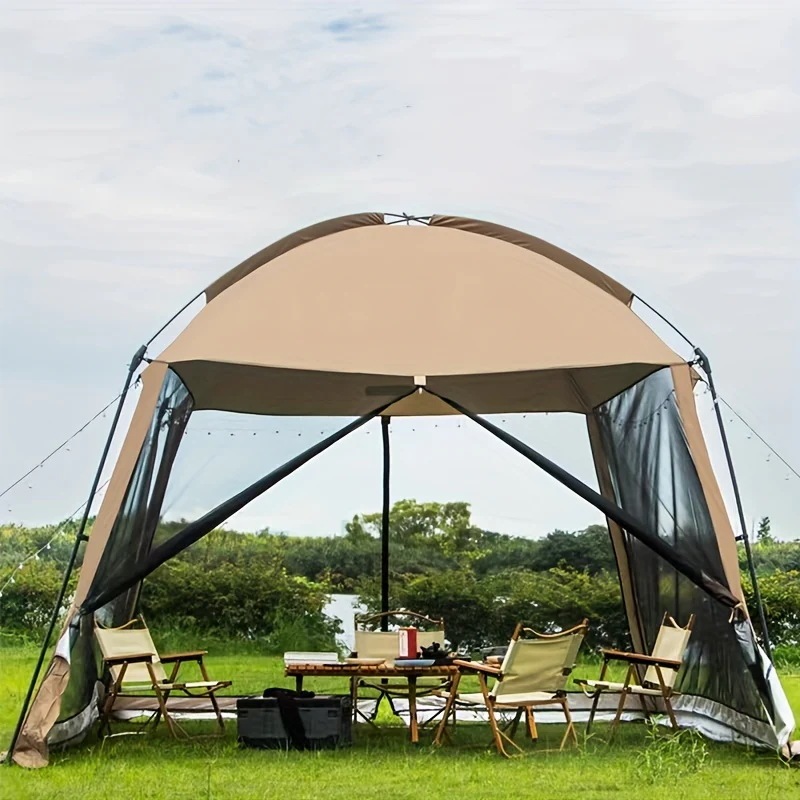 大型メッシュスクリーンキャンプテントビーチやハイキング用の屋外シェルター広々とした家族旅行用ポータブルテントUV保護機能付き複数人用山岳キャンプ用蚊よけシェルター簡単セットアップ【MPOD