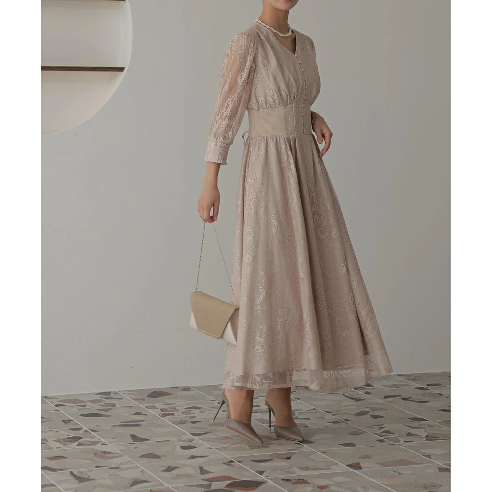 パーティードレス ワンピース 結婚式 フォーマルドレス ワンピースドレス リブウエストレースロングドレス お呼ばれドレス レース 袖付き 体型カバー 20代 30代 オケージョン 二次会 披露宴 成人 パーティードレス ワンピース 結婚式 フォーマルドレス ワンピースドレス リブウエストレースロングドレス お呼ばれドレス レース 袖付き 体型カバー 20代 30代 オケージョン 二次会 披露宴 成人