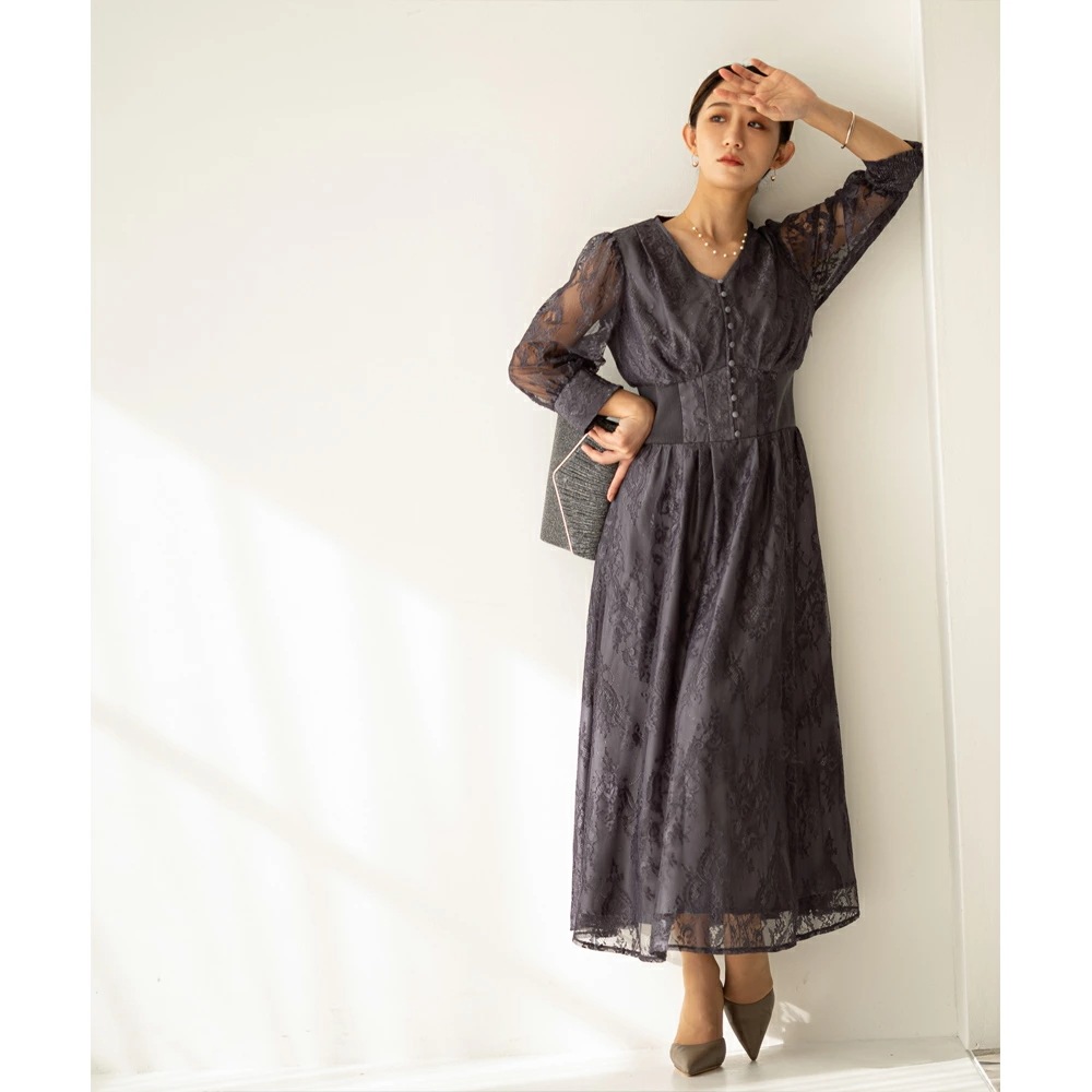 パーティードレス ワンピース 結婚式 フォーマルドレス ワンピースドレス リブウエストレースロングドレス お呼ばれドレス レース 袖付き 体型カバー 20代 30代 オケージョン 二次会 披露宴 成人 パーティードレス ワンピース 結婚式 フォーマルドレス ワンピースドレス リブウエストレースロングドレス お呼ばれドレス レース 袖付き 体型カバー 20代 30代 オケージョン 二次会 披露宴 成人