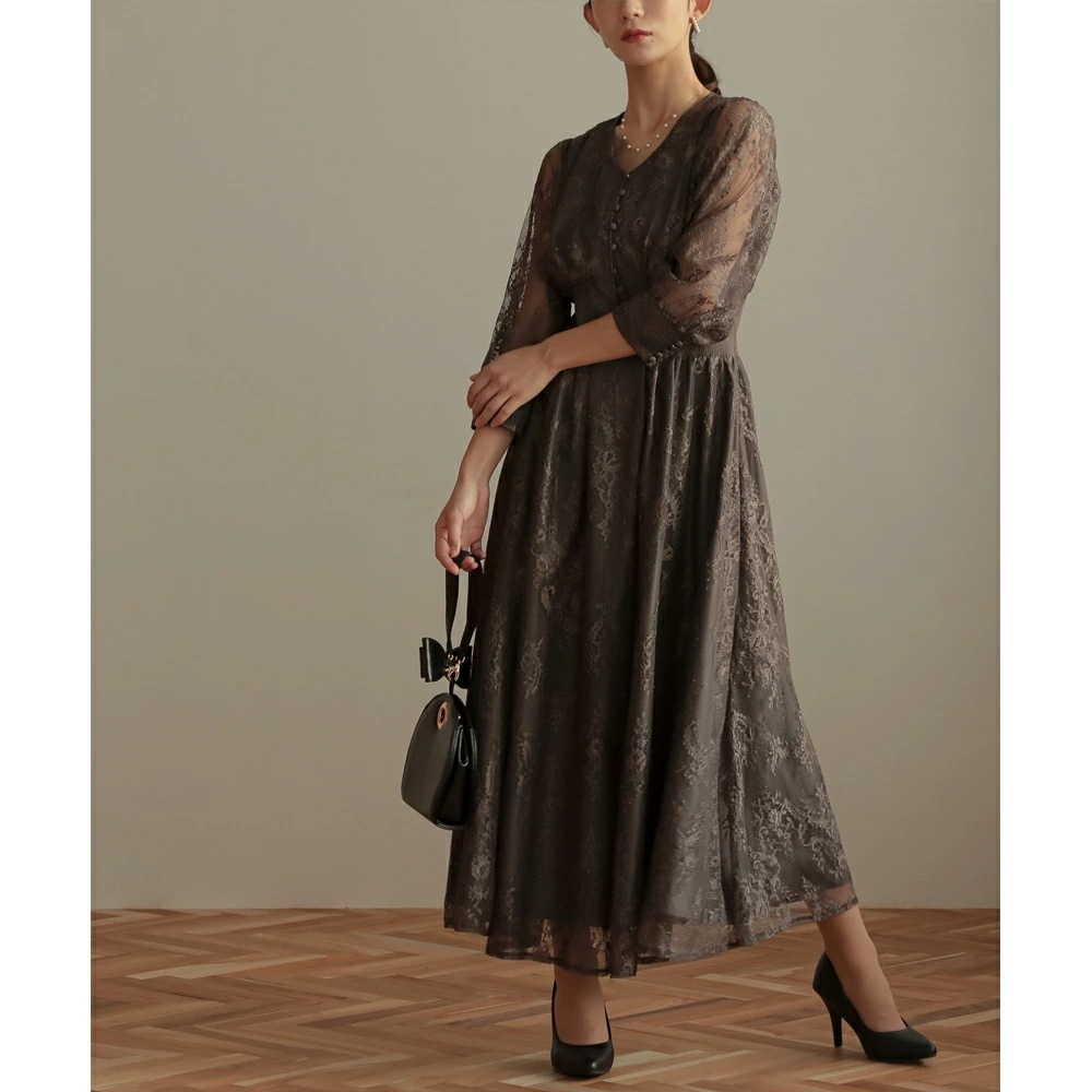 パーティードレス ワンピース 結婚式 フォーマルドレス ワンピースドレス リブウエストレースロングドレス お呼ばれドレス レース 袖付き 体型カバー 20代 30代 オケージョン 二次会 披露宴 成人 パーティードレス ワンピース 結婚式 フォーマルドレス ワンピースドレス リブウエストレースロングドレス お呼ばれドレス レース 袖付き 体型カバー 20代 30代 オケージョン 二次会 披露宴 成人