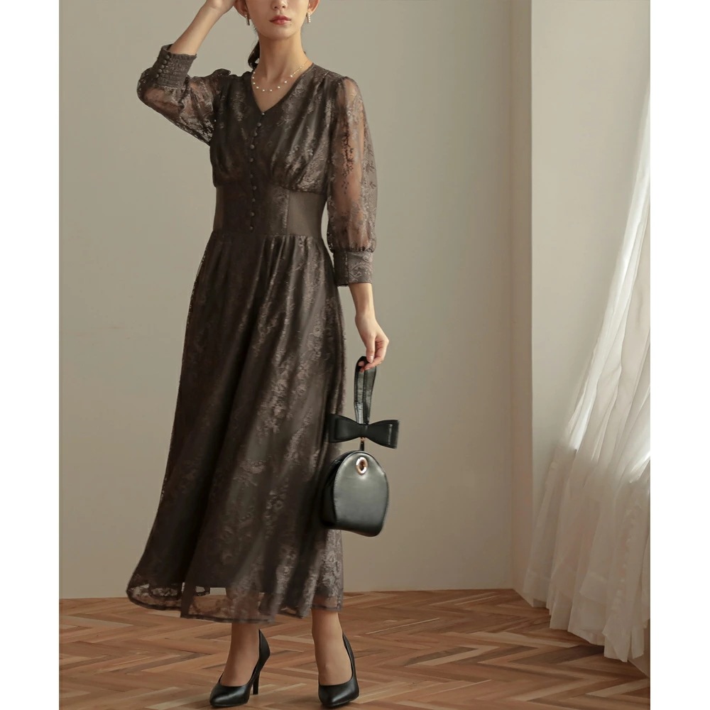 パーティードレス ワンピース 結婚式 フォーマルドレス ワンピースドレス リブウエストレースロングドレス お呼ばれドレス レース 袖付き 体型カバー 20代 30代 オケージョン 二次会 披露宴 成人 パーティードレス ワンピース 結婚式 フォーマルドレス ワンピースドレス リブウエストレースロングドレス お呼ばれドレス レース 袖付き 体型カバー 20代 30代 オケージョン 二次会 披露宴 成人