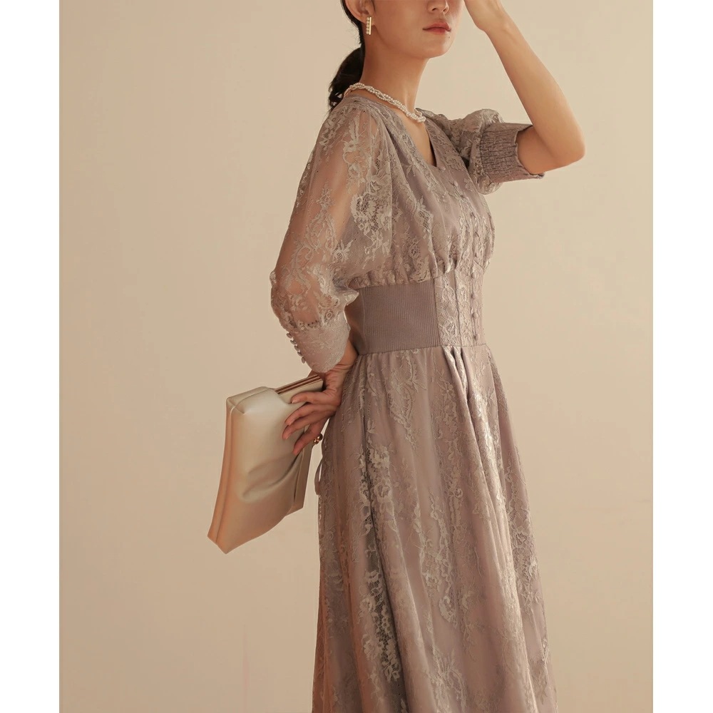 パーティードレス ワンピース 結婚式 フォーマルドレス ワンピースドレス リブウエストレースロングドレス お呼ばれドレス レース 袖付き 体型カバー 20代 30代 オケージョン 二次会 披露宴 成人 パーティードレス ワンピース 結婚式 フォーマルドレス ワンピースドレス リブウエストレースロングドレス お呼ばれドレス レース 袖付き 体型カバー 20代 30代 オケージョン 二次会 披露宴 成人