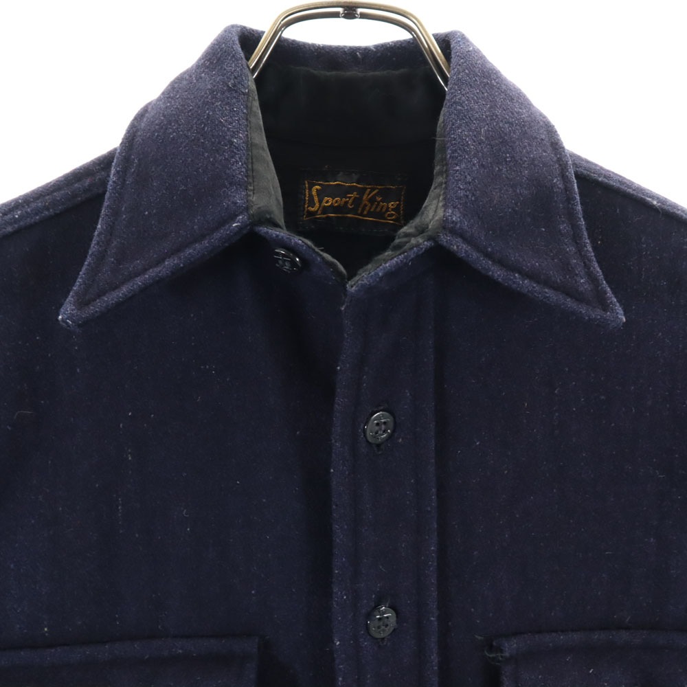 Sport King 50s 60s ヴィンテージ 長袖 シャツ ネイビー メンズ Sport King 50s 60s ヴィンテージ 長袖 シャツ ネイビー メンズ