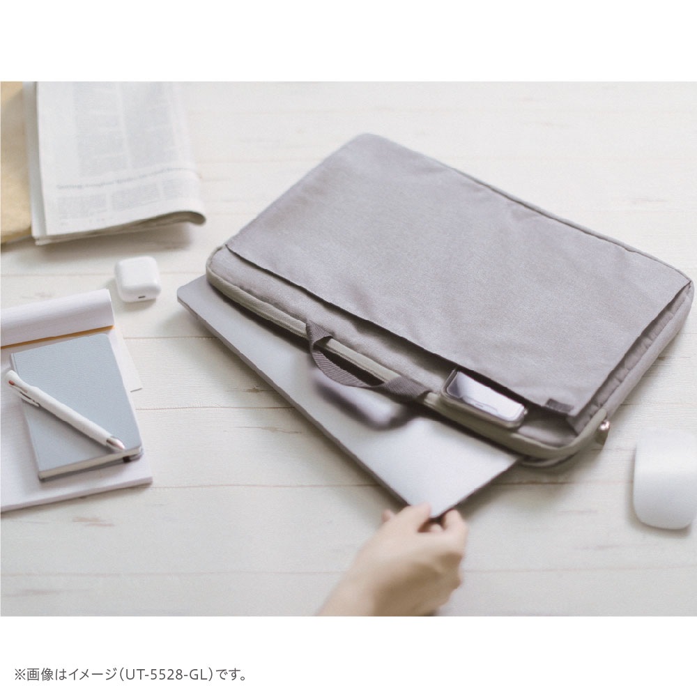 （まとめ買い）ユートリム ノートPC軽量ケース 極厚クッション付 15.6インチ グレー UT-5528-GL [x3]
