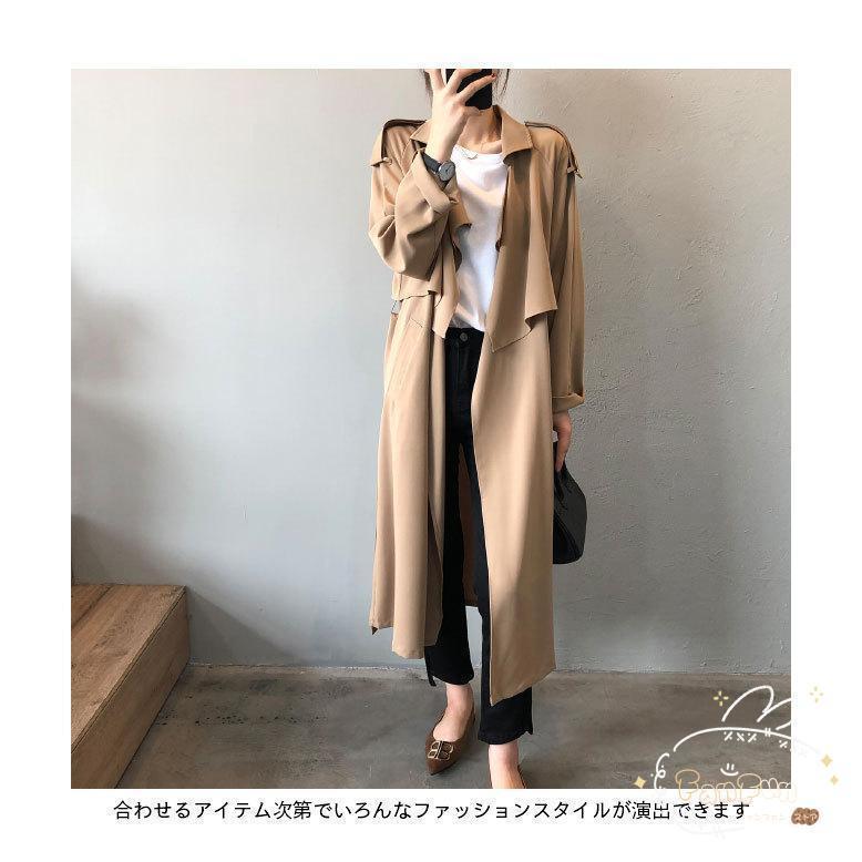 スプリングコート レディース 春 ロングコート ラグラン袖 レトロ トレンチコート 通勤 アウター 秋 コート 体型カバー おしゃれ 春コート
